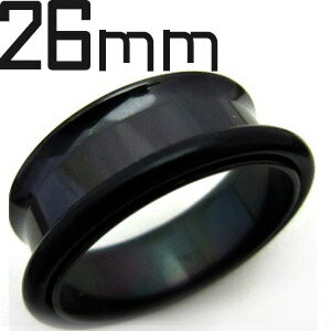 BK ボディピアス ブラックチタン シングルフレアイヤーレット 【 26mm】 (7,9)mm★メール便翌日到着300円★