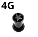 BK ボディピアス ブラックチタン ★スター付きシングルフレアイヤーレット 【 4G】 ★メール便翌日到着300円★(4)