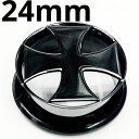BK ボディピアス ブラックチタン アイアンクロスシングルフレアイヤーレット 【 24mm】 ★メール便翌日到着300円★