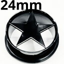BK ボディピアス ブラックチタン ★スター付きシングルフレアイヤーレット 【 24mm】 ★メール便翌日到着300円★