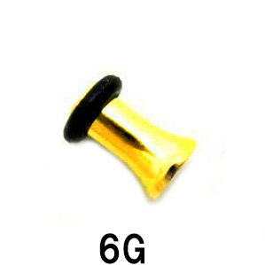 18GP ボディピアス 18金ゴールド シングルフレアイヤーレット 【 6G】★メール便翌日到着300円★