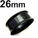 BK ボディピアス ブラックチタン ダブルフレアイヤーレット 【 26mm】 (7,9)mm ★メール便翌日到着300円★