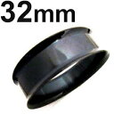 BK ボディピアス ブラックチタン ダブルフレアイヤーレット 【 32mm】 ★メール便翌日到着300円★