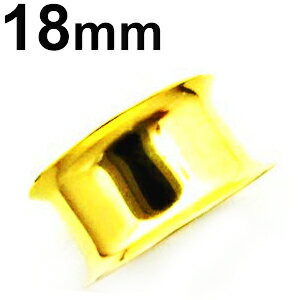 18GP ボディピアス 18金ゴールド ダブルフレアイヤーレット 【 18mm】(7,9)mm★メール便翌日到着300円★