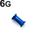 BL ボディピアス ブルーニオビウム ダブルフレアイヤーレット 【 6G】★メール便翌日到着300円★