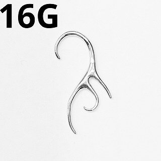 SS　ボディピアス　サージカルステンレス　フックタイプトライバル　【 16G】 　メ...