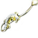 18GP ボディピアス 18金ゴールド ジェムネイブル 【トカゲ】【14G】 へそピアス★メール便翌日到着300円★
