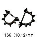 BK ボディピアス ブラックチタン ニップルピアス 16G★ネコポス翌日300円★