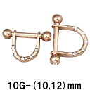PG ボディピアス ピンクゴールド ストーン付きホースシュー ニップルピアス10G★ネコポス翌日300円★