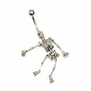 SS ボディピアス サージカルステンレス ネイブル【ゆらゆらスケルトン】 【14G】 へそピアス★メール便翌日到着300円★
