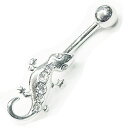 SS ボディピアス サージカルステンレス ジェムネイブル【トカゲ】 【14G】 へそピアス★メール便翌日到着300円★