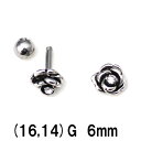 SS ボディピアス サージカルステンレス 薔薇モチーフバーベル 【16G 14G】6mm★メール便翌日到着300円★