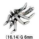 SS ボディピアス サージカルステンレス 蚊のモチーフバーベル 【16G 14G】6mm★メール便翌日到着300円★