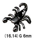 BK ボディピアス ブラックチタン サソリバーベル 【16G 14G】6mm★メール便翌日到着300円★
