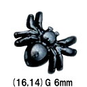 BK/18GP ボディピアス 18金ゴールド ブラックチタン 蜘蛛モチーフバーベル 【16G 14G】6mm★メール便翌日到着300円★