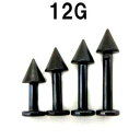 BK ボディピアス ブラックチタン ロングスパイクラブレット【 12G】(6〜12)mm★メール便翌日到着300円★