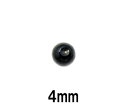 BK ボディピアス ブラックチタン 4mm ピアスキャッチ★メール便翌日到着300円★