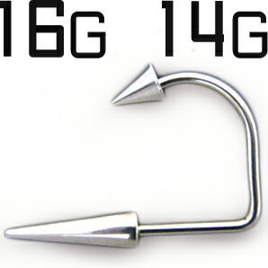 SS ボディピアス サージカルステンレス デザインラブレットロングスパイク 【 16G 14G】★メール便翌日到着300円★ SS ボディピアス サージカルステンレス デザインラブレットロングスパイク 【 16G 14G】★メール便翌日到着300円★