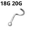 SS ボディピアス サージカルステンレス ノストリルスクリュー ボール 【18G 20G】★メール便翌日到着300円★ ボールサイズ二種
