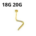 18GP ボディピアス 18金ゴールド ノストリルスクリュー ディスク 【18G 20G】★メール便翌日到着300円★
