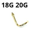 18GP ボディピアス 18金ゴールド ノストリルスクリュー コーン 【18G 20G】★メール便翌日到着300円★