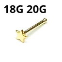 18GP ボディピアス 18金ゴールドノーズスタッド スター 【18G 20G】★メール便翌日到着300円★