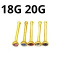 18GP ボディピアス 18金ゴールド ノストリル 鼻用スタッドピアス 【18G 20G】★メール便翌日到着300円★