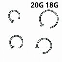 BK ボディピアス ブラックチタン フープノストリル ★鼻ピアス(内からインサート) 【18G 20G】★メール便翌日到着300円★