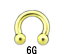 18GP　ボディピアス　18金ゴールド　サーキュラーバーベル【6G】(12～16)mm★ネコポス翌日