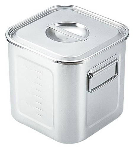 SAモリブデン深型角キッチンポット 目盛付（手付） 27cm （AKK05027）(3.0)