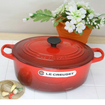 ル・クルーゼ（Le Creuset） ココットオーバル 25cm チェリーレッド （日本正規販売品）