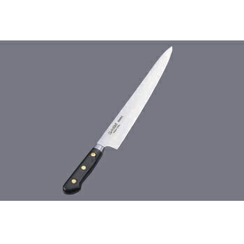 筋引 33cm ツバ付 スウェーデン鋼 ミソノ（No.124）●刃渡寸法:33cm●庖丁は両刃、右仕様となります。●ミソノスウェーデン鋼シリーズ手研本刃付仕様●優れた刃持ちと、鋭い切れ味。スウェーデン鋼の持ち味をフルに発揮した手打ち鍛造のハガネの洋庖丁。※メーカー希望小売価格はメーカーカタログに基づいて掲載しています。（カタログ表示価格は消費税が含まれていません）