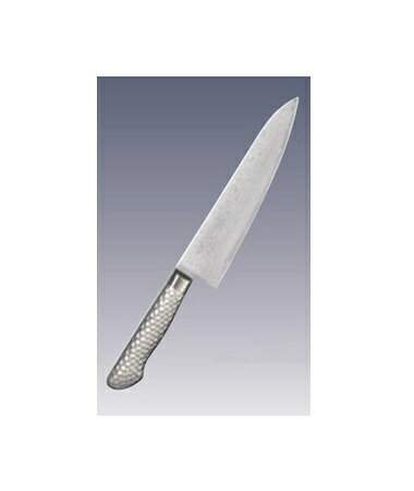 牛刀 27cm KS-1103 響十 鎚目シリーズ●刃渡寸法:27cm●庖丁は両刃、右仕様となります。●材質:ダマスカス鋼鍛造●鎚目シリーズ●ダマスカス鋼の由来:ダマスカス鋼は、インド産のウーツ鋼を使用し、シリアのダマスカスで刀剣などに鍛造されたことから、この名がついた。最大の特徴は、坩堝の中で溶けた鋳鋼が凝固する際に生じた独特の模様で、製法を知る者はごくわずか。十字軍時代にはその神秘的な美しさと貴重さから、名刀として珍重された。この模様を再現したのが、現在のダマスカス鋼である。※メーカー希望小売価格はメーカーカタログに基づいて掲載しています。(カタログ表示価格は消費税が含まれていません)