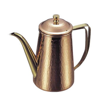 コーヒーポット 槌目入 銅製 5人用 740cc