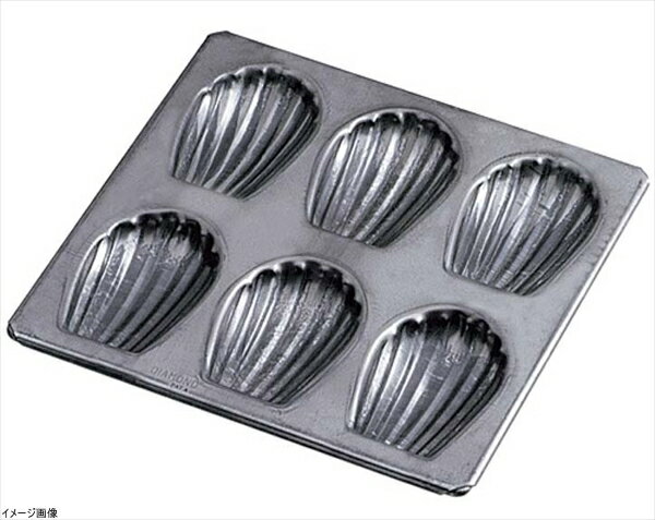 新考社 マドレーヌ貝型 シリコン加工 6コ付き イ-147