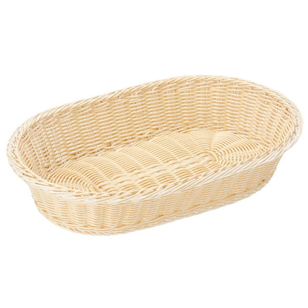 Plastic - 樹脂 バスケット 小判45号 白 (約45×30×9cm) 91-085A （ebm-0762-15）