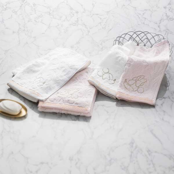 内野 ディズニー プレミアム フェイスタオル2枚セット ホワイト WF30876