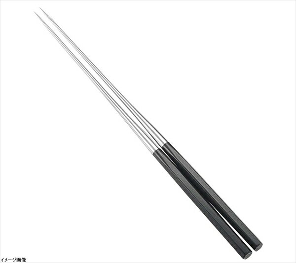 Rakuten - 本焼ステンレス黒合板六角柄盛箸 150mm