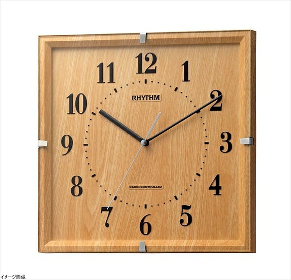 リズム時計 電波 掛け時計 アナログ ライブリーエミリ 連続秒針 インテリア モデル 茶 (薄茶木目仕上げ..