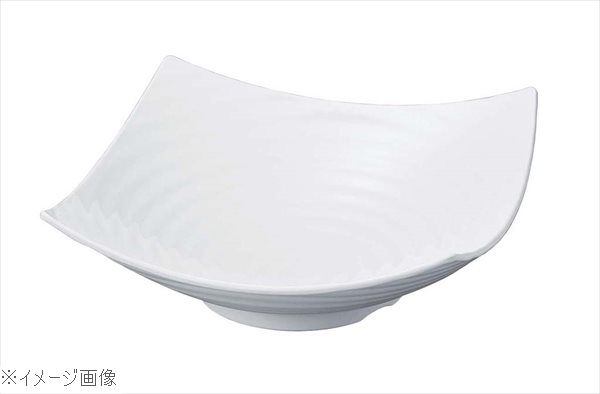 ニューホワイト ロクロ目四方上り盛鉢 40cm