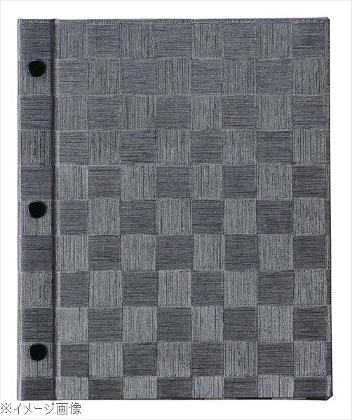 えいむ ホック式チェック柄メニューブック MB－312 中 グレーブラック