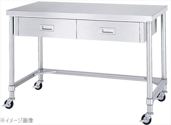 下部三方枠 作業台（片面引出付・キャスター付）WDTC－18060