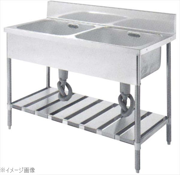 Other - パイプ脚 2槽シンク 排水ホース付 U2S－904 バックガード有