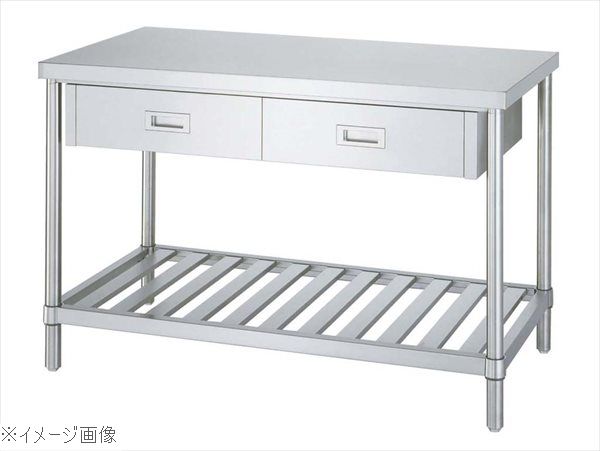 パイプ脚 作業台 スノコ棚 片面引出付 WDS－15060