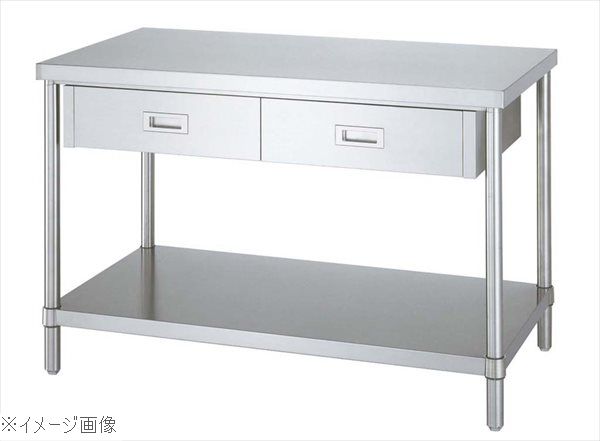 パイプ脚 作業台 ベタ棚仕様 片面引出付 WDB－15075