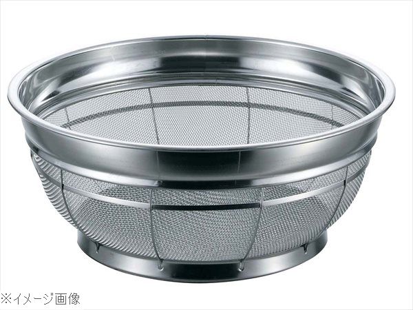 BK 18-8（ステンレス） カラーバー付 F型ザル 普通目 22．5cm 14メッシュ イエロー