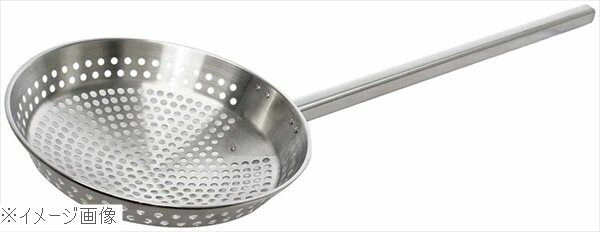 ステンレス 一体型角柄網ひしゃく 25cm（6mm穴）柄長400 KSA25－40