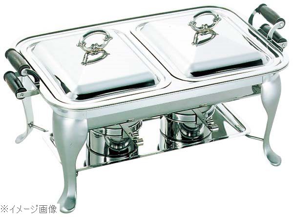 SW 18-8（ステンレス） 木柄 角チューフィングディッシュ ダブル用中鍋 20インチ