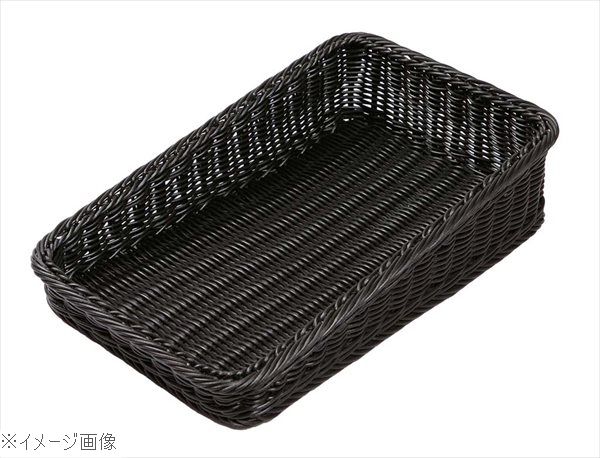 PPラタン ベーカリーバスケット 斜め25型 ブラック BB－K4025－BK
