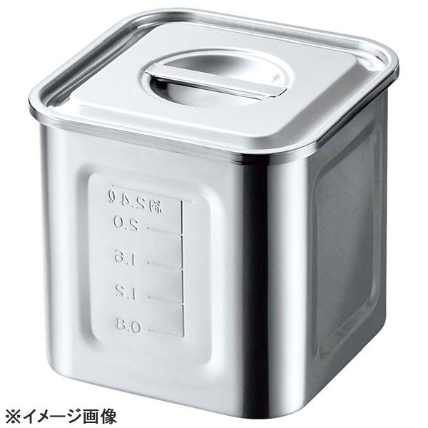 18-8目盛付角型キッチンポット8cm手無